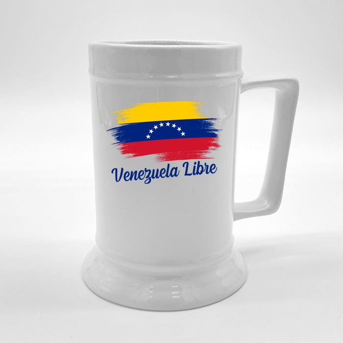 Venezuela Flag Proud American Venezuela Libre Front & Back Beer Stein