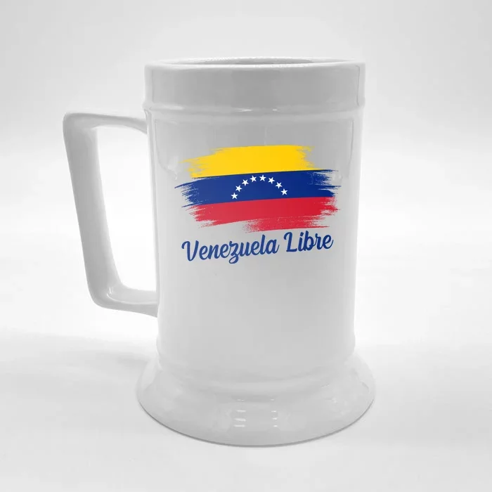 Venezuela Flag Proud American Venezuela Libre Front & Back Beer Stein