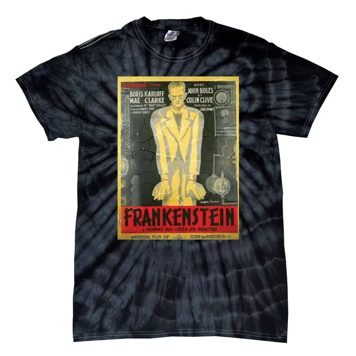 Vintage Frankenstein Poster Tie-Dye T-Shirt