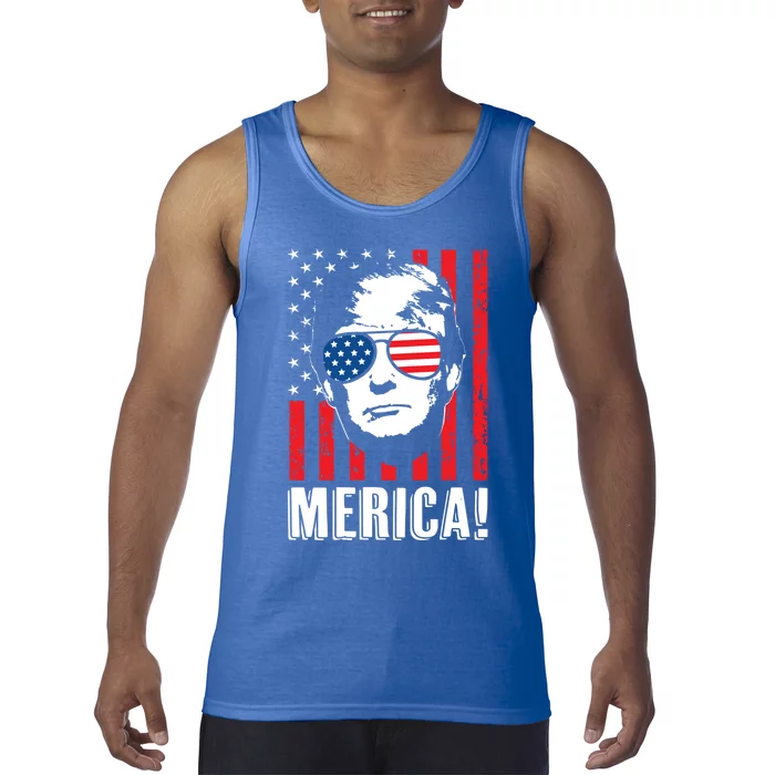 Vintage Flag Pro Donald Trump Tee 4th Of July Merica Gift Tank Top