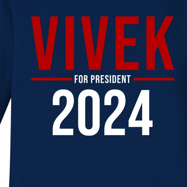 Vivek For President 2024 Election Baby Long Sleeve Bodysuit