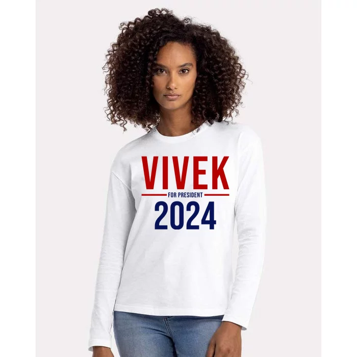 Vivek For President 2024 Election Womens Cotton Relaxed Long Sleeve T-Shirt