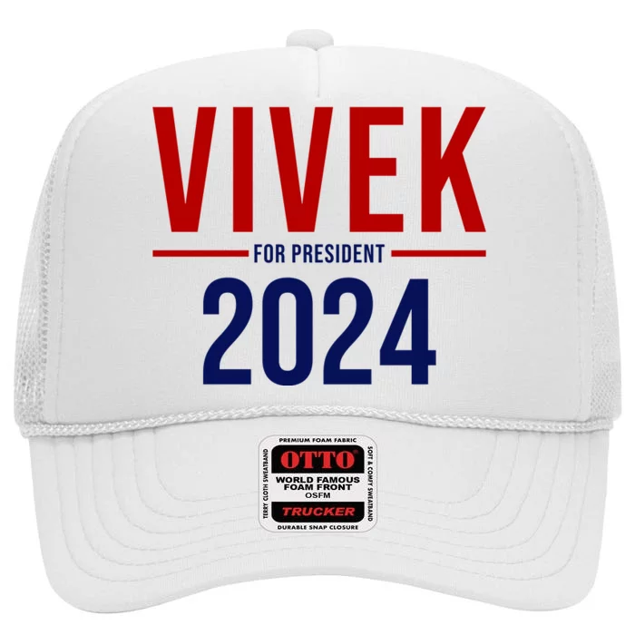 Vivek For President 2024 Election High Crown Mesh Trucker Hat