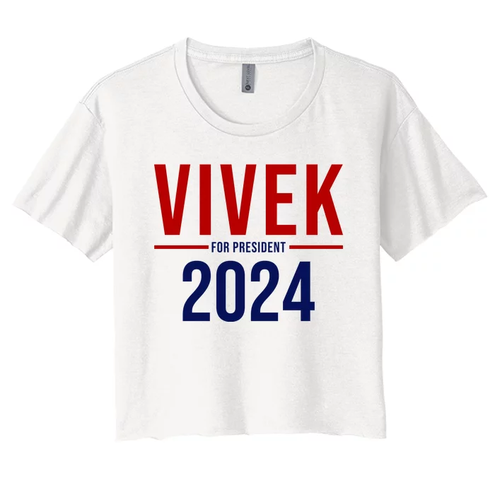 Vivek For President 2024 Election Women's Crop Top Tee