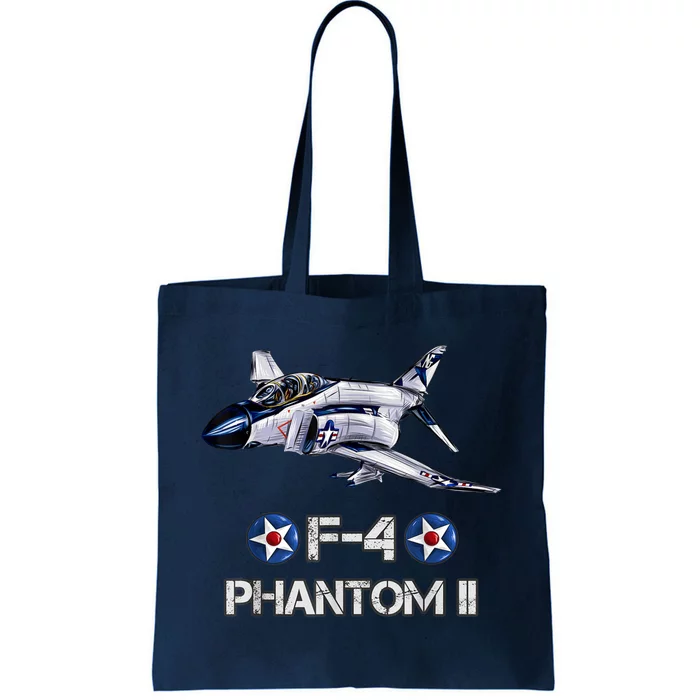 Vintage F4 Phantom II Jet Military Aviation Tote Bag