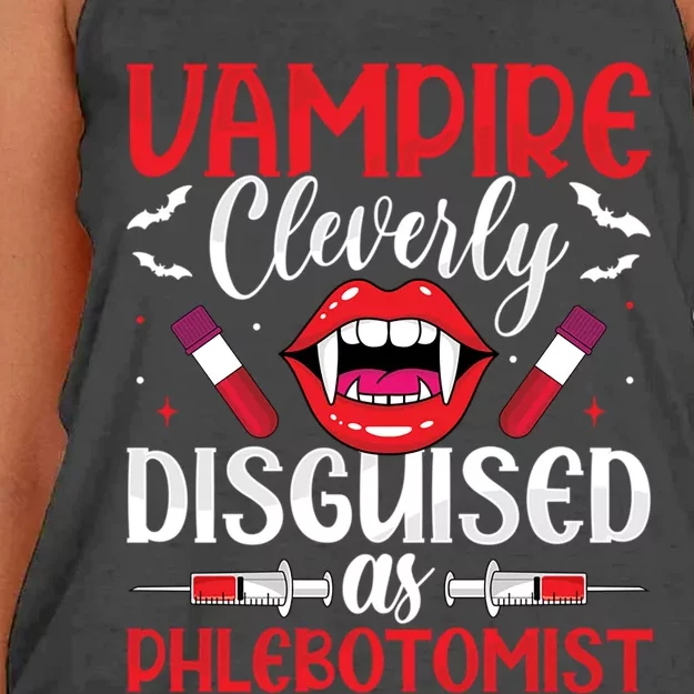 Vampire Funny Phlebotomist Phlebotomy Technician Nurse Gift Women's Knotted Racerback Tank