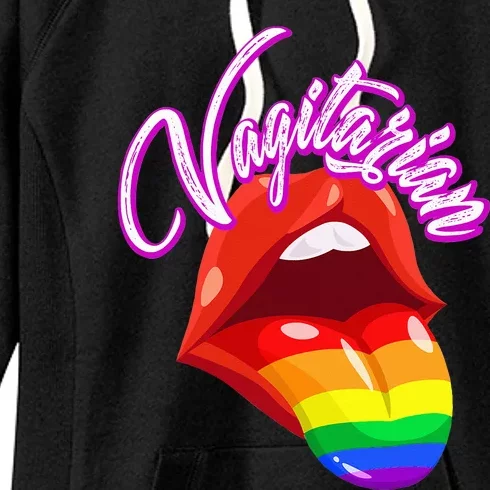 Vagitarian Funny Pride Rainbow LGBT Gay Lesbian Women's Fleece Hoodie