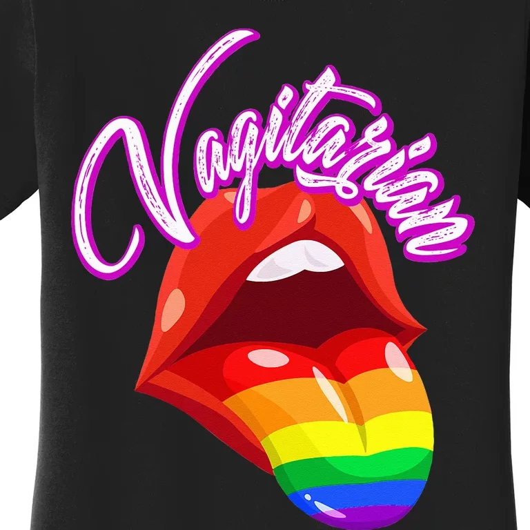 Vagitarian Funny Pride Rainbow LGBT Gay Lesbian Women's T-Shirt