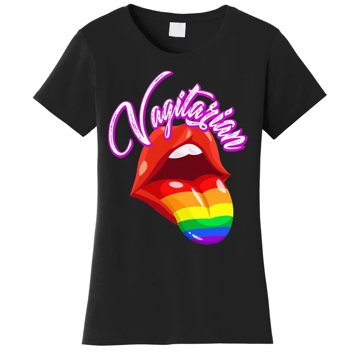 Vagitarian Funny Pride Rainbow LGBT Gay Lesbian Women's T-Shirt