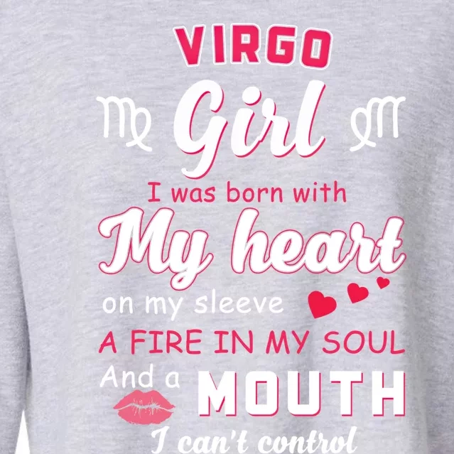 Virgo Funny Quote With Zodiac Sign Birthday Gift Cropped Pullover Crew