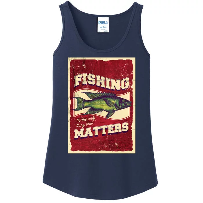 Vintage Fishing Quote Poster Design Ladies Essential Tank