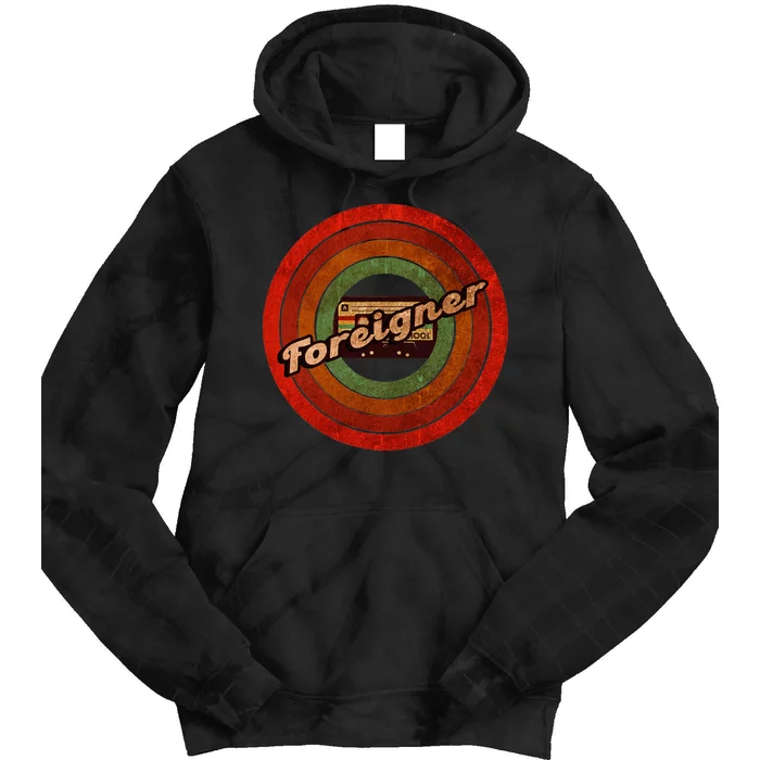 Vintage Foreigner Retro Cassette 90s Rock Music Tie Dye Hoodie