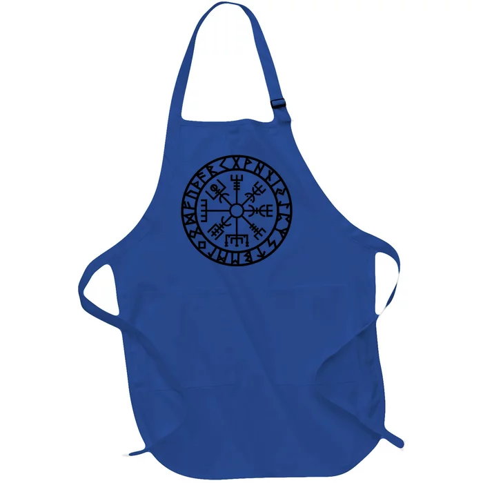 Vegvisir Futhark Runes Navigator Vikings Full-Length Apron With Pocket