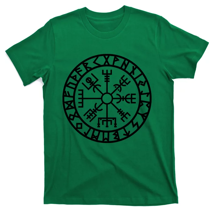 Vegvisir Futhark Runes Navigator Vikings T-Shirt