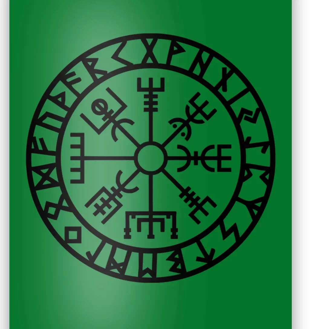 Vegvisir Futhark Runes Navigator Vikings Poster