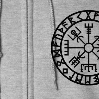 Vegvisir Futhark Runes Navigator Vikings Full Zip Hoodie