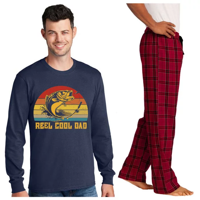 Vintage Fishing Reel Cool Dad Funny Fathers Day Long Sleeve Pajama Set