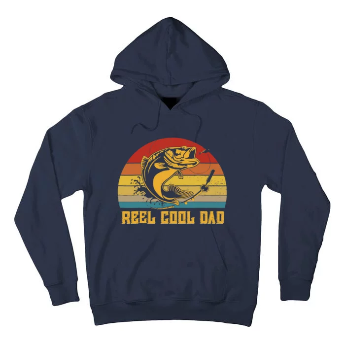 Vintage Fishing Reel Cool Dad Funny Fathers Day Tall Hoodie