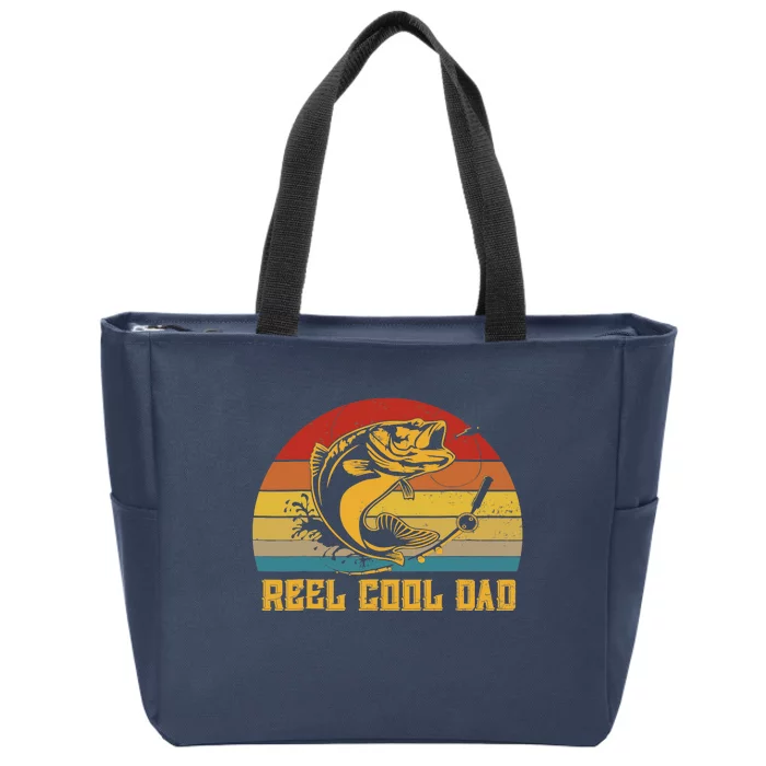 Vintage Fishing Reel Cool Dad Funny Fathers Day Zip Tote Bag