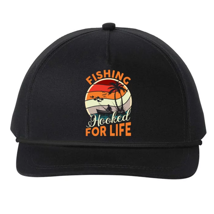 Vintage Fishing Retro Graphic Snapback Five-Panel Rope Hat