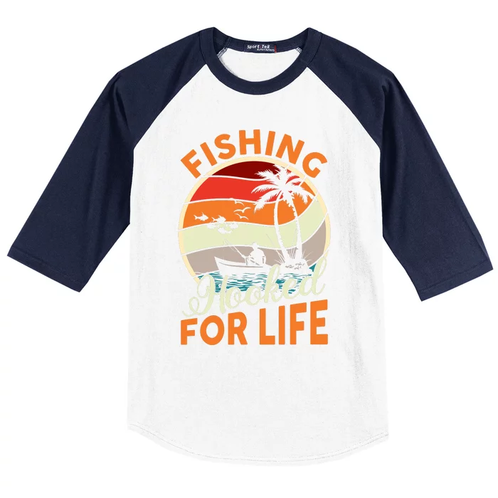 Vintage Fishing Retro Graphic Baseball Sleeve Shirt