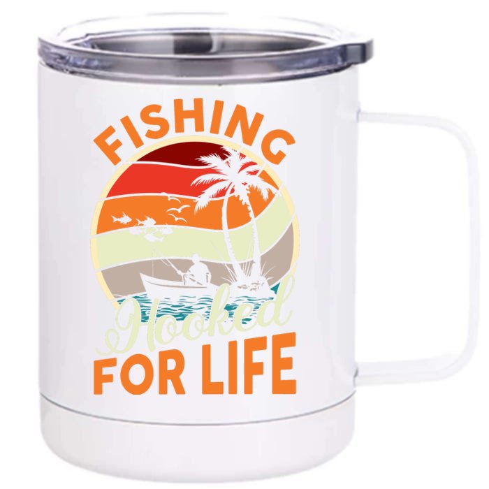 Vintage Fishing Retro Graphic Front & Back 12oz Stainless Steel Tumbler Cup