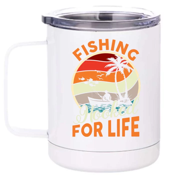 Vintage Fishing Retro Graphic Front & Back 12oz Stainless Steel Tumbler Cup