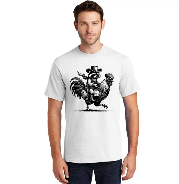 Vintage Funny Raccoon With Cowboy Hat Tall T-Shirt