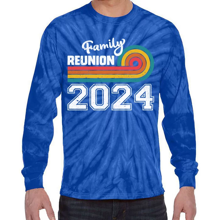 Vintage Family Reunion 2024 Gathering Meeting Families Meaningful Gift Tie-Dye Long Sleeve Shirt