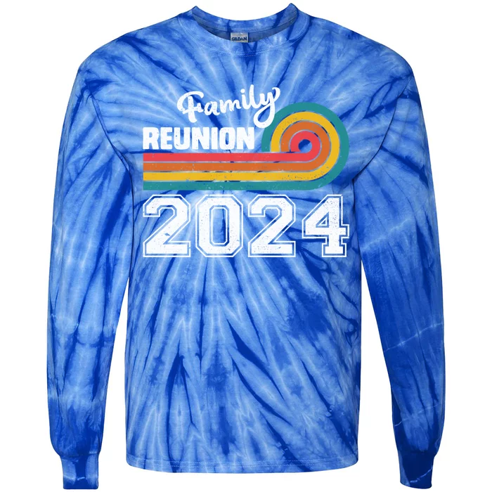 Vintage Family Reunion 2024 Gathering Meeting Families Meaningful Gift Tie-Dye Long Sleeve Shirt