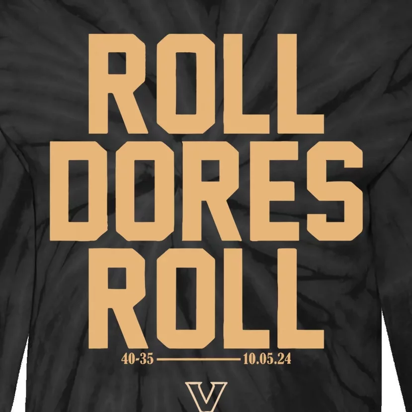 Vanderbilt Football Roll Dores Roll Tie-Dye Long Sleeve Shirt