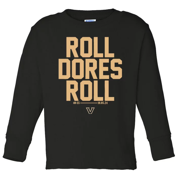 Vanderbilt Football Roll Dores Roll Toddler Long Sleeve Shirt