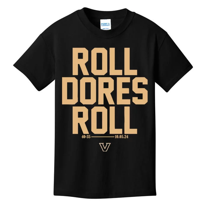 Vanderbilt Football Roll Dores Roll Kids T-Shirt