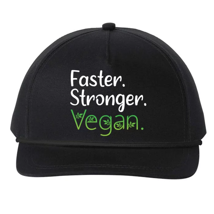 Vegan Faster Stronger Vegan Diet Vegetarian Gift Snapback Five-Panel Rope Hat