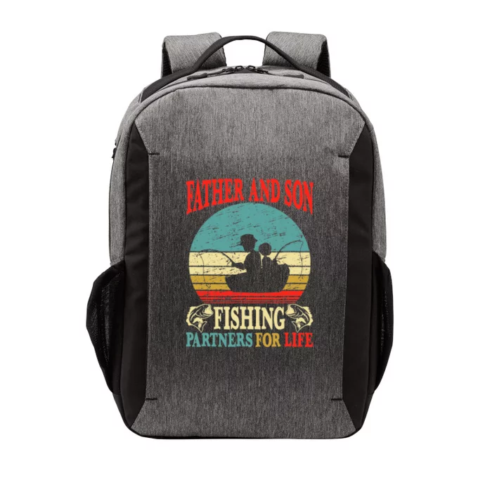 Vintage Father Son Fishing Partners For Life Dad Matching Vector Backpack