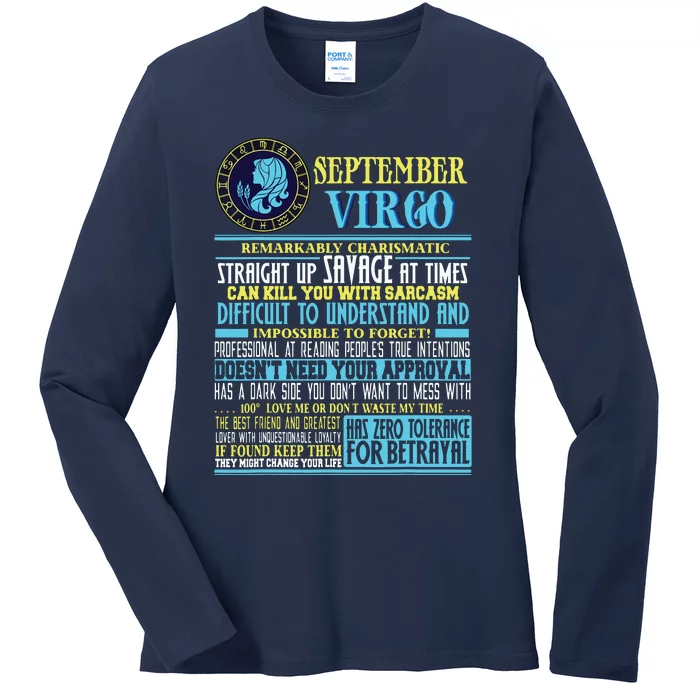 Virgo Facts Shirts Funny September Virgo Gift Ladies Long Sleeve Shirt