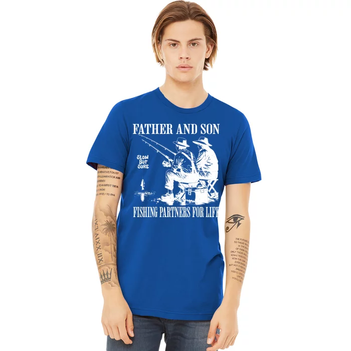 Vintage Father Son Fishing Partners For Life Dad Matching Meaningful Gift Premium T-Shirt