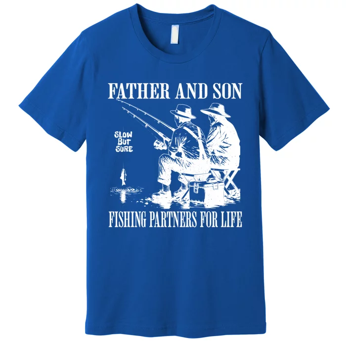 Vintage Father Son Fishing Partners For Life Dad Matching Meaningful Gift Premium T-Shirt