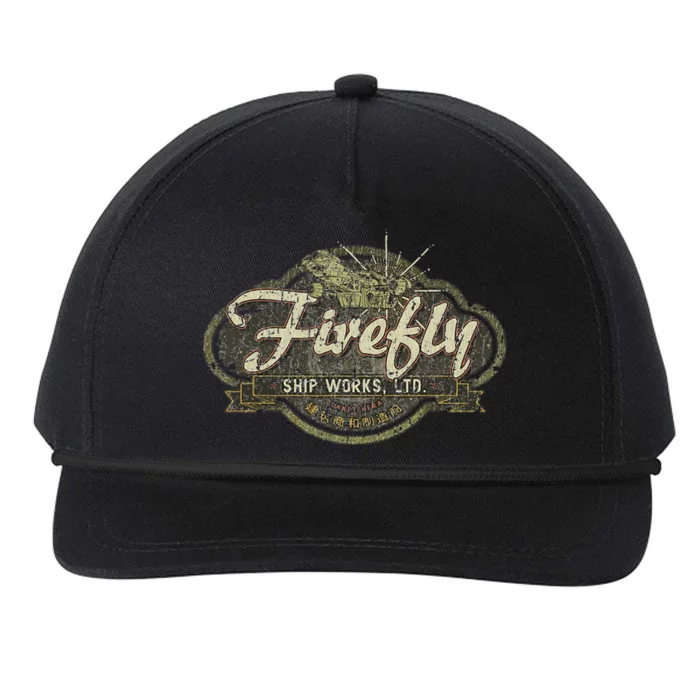 Vintage Firefly Ship Works Distressed Snapback Five-Panel Rope Hat