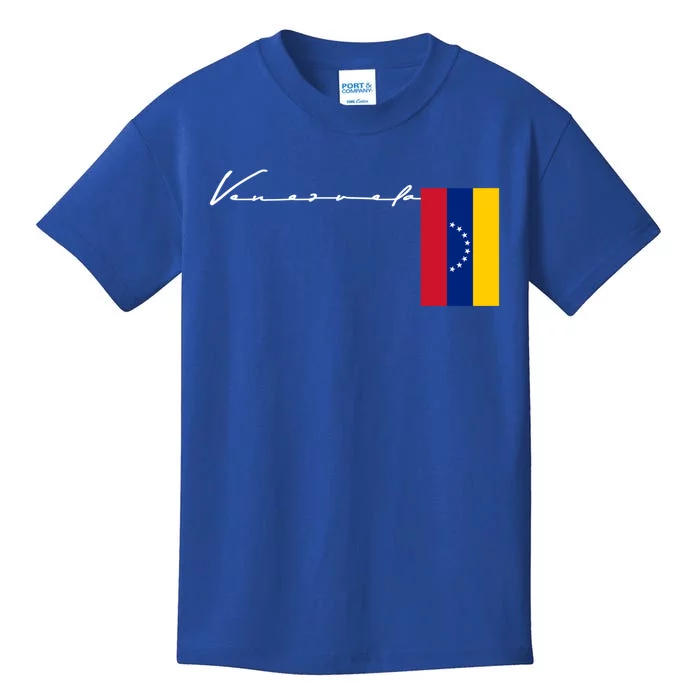 Venezuela Flag Signature Patriotic Pole Gift Kids T-Shirt