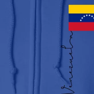 Venezuela Flag Sport Pole Signature Cool Gift Full Zip Hoodie