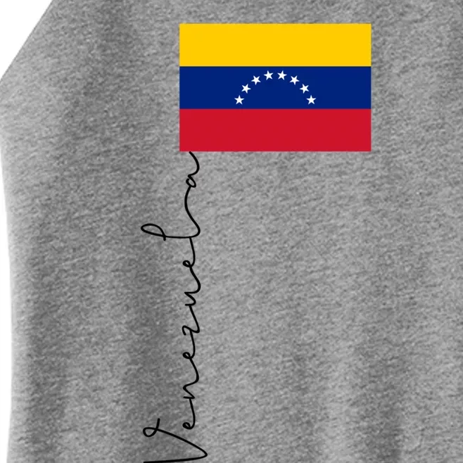 Venezuela Flag Sport Pole Signature Cool Gift Women’s Perfect Tri Rocker Tank