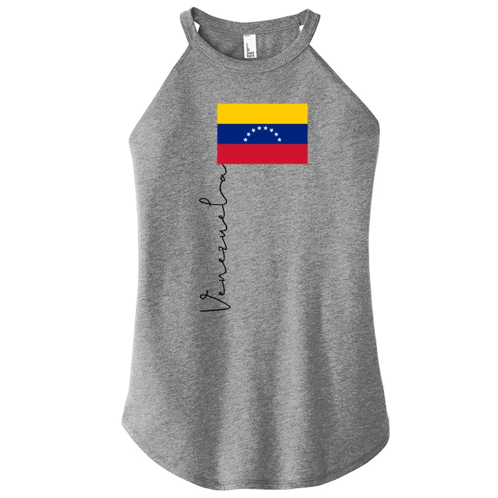 Venezuela Flag Sport Pole Signature Cool Gift Women’s Perfect Tri Rocker Tank