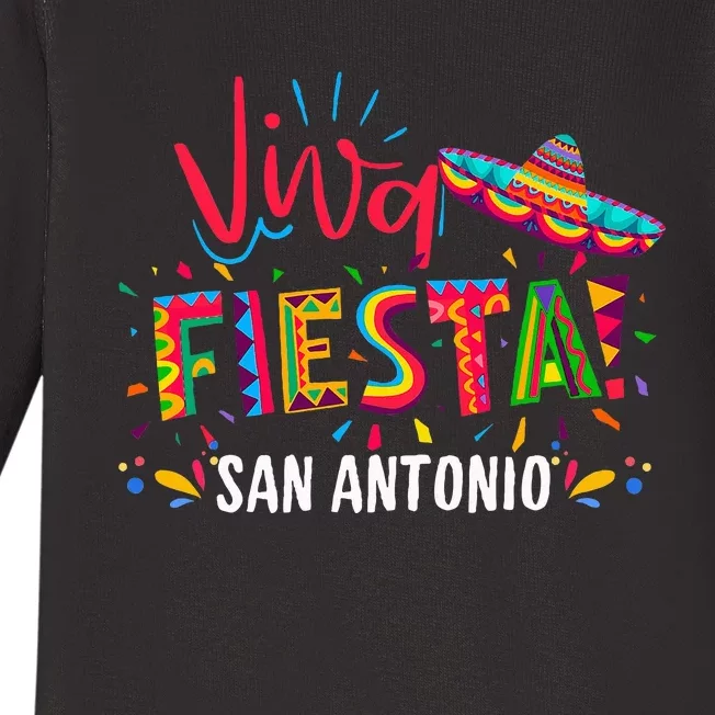 Viva Fiesta San Antonio Cinco De Mayo Sombrero Baby Long Sleeve Bodysuit