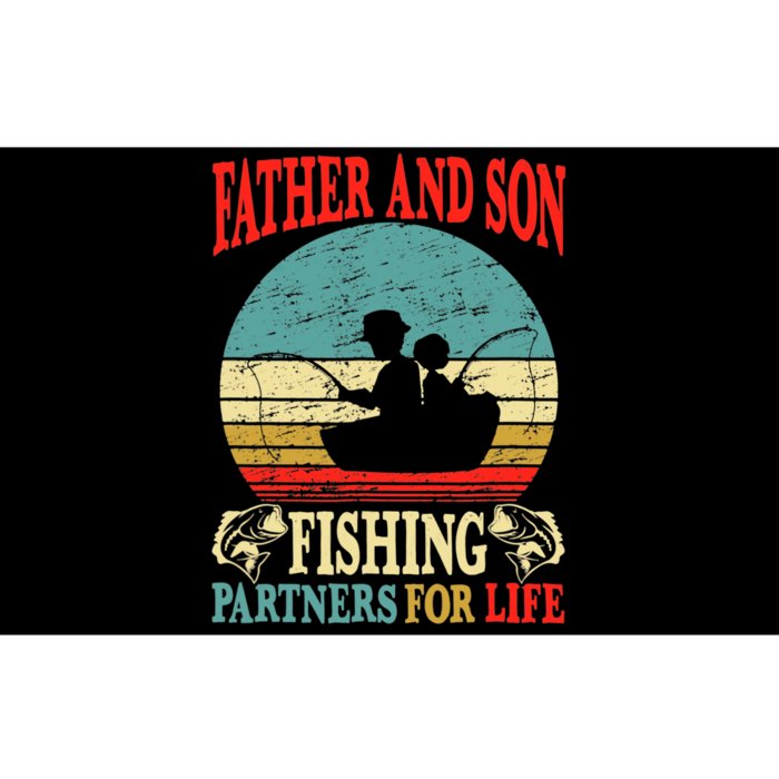 Vintage Father Son Fishing Partners For Life Dad Matching Bumper Sticker