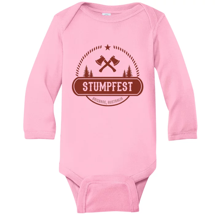 Vintage Funny Stumpfest 2023 Brisbane Get Sweaty Baby Long Sleeve Bodysuit