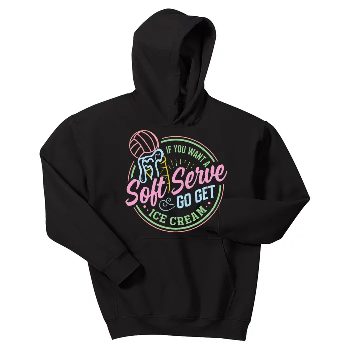 Volleyball Funny Soft Serve Saying Kids Hoodie