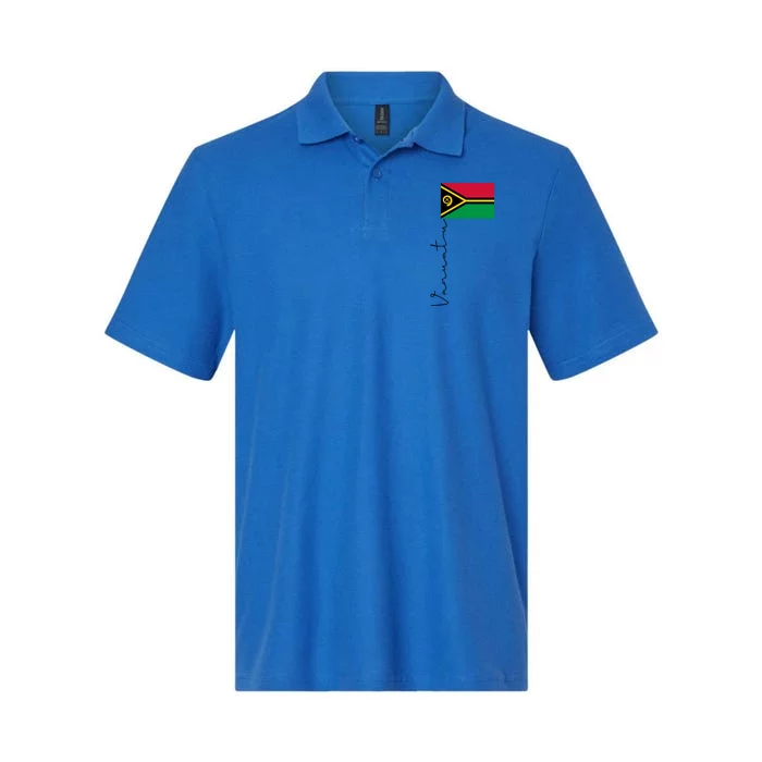 Vanuatu Flag Sport Pole Signature Gift Softstyle Adult Sport Polo