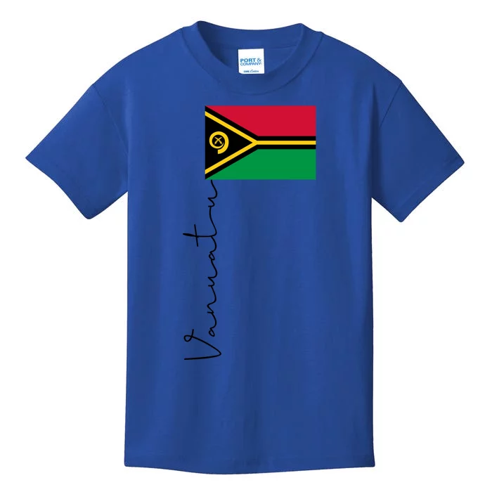 Vanuatu Flag Sport Pole Signature Gift Kids T-Shirt