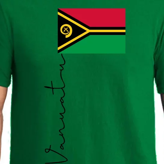 Vanuatu Flag Sport Pole Signature Gift Pajama Set